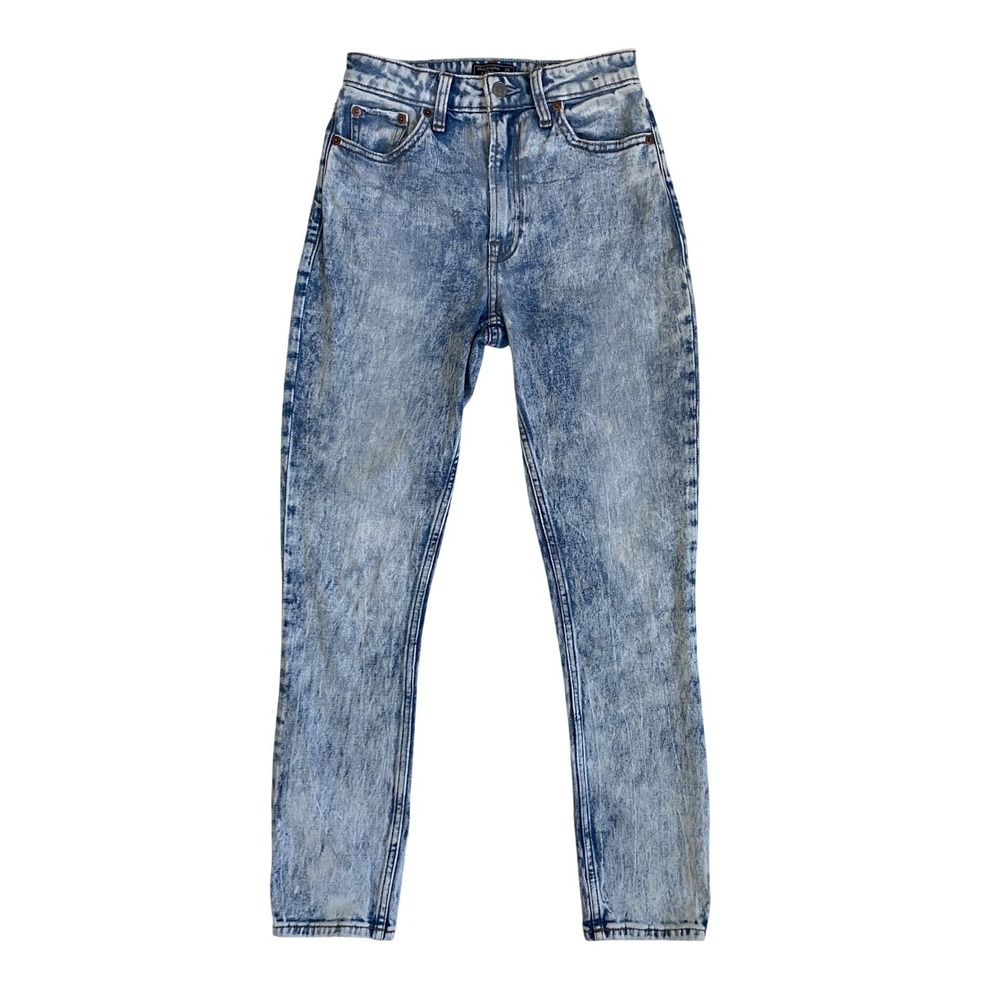 Abercrombie & Fitch Simone High Rise Slim Blue Acid Wash Jeans Size 25 0R